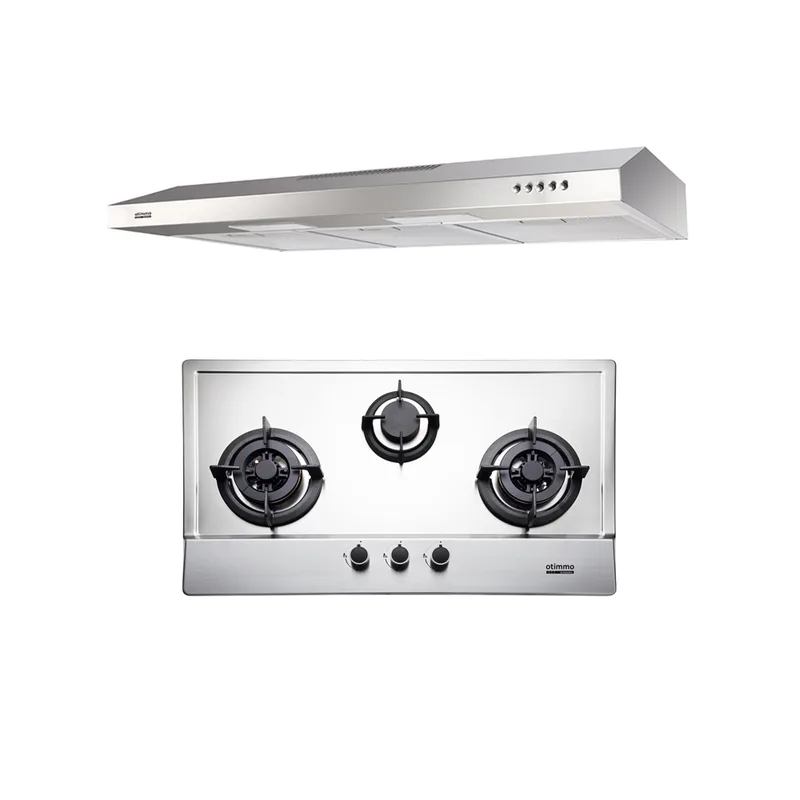 Otimmo ECH-2101S+EBH-3391U 90CM Slim HOOD/90CM 3 Burner Stainless Steel Hob