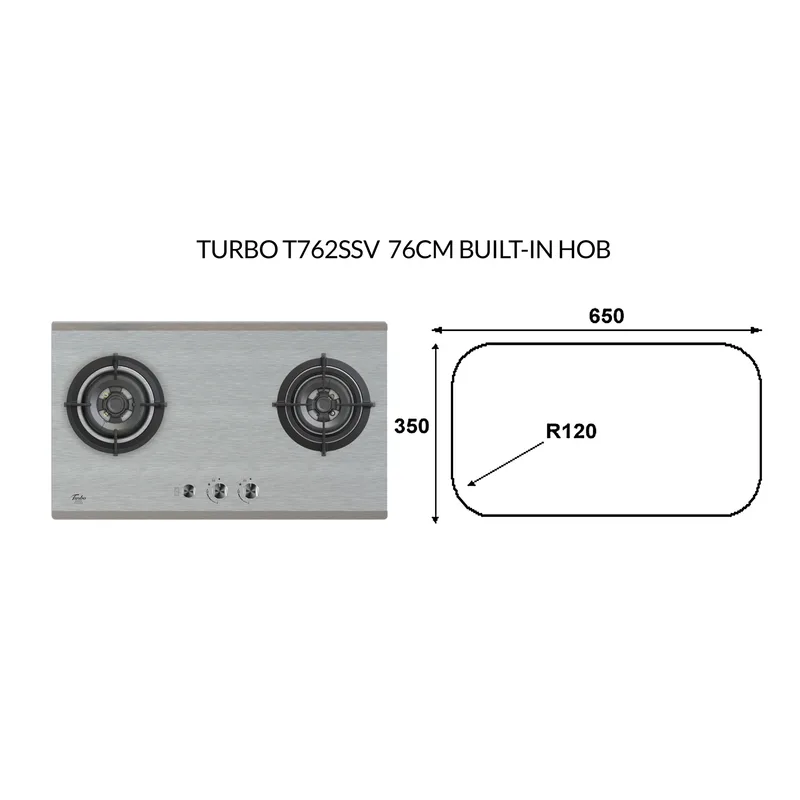 Turbo T762SSV 76CM Built-in Hob