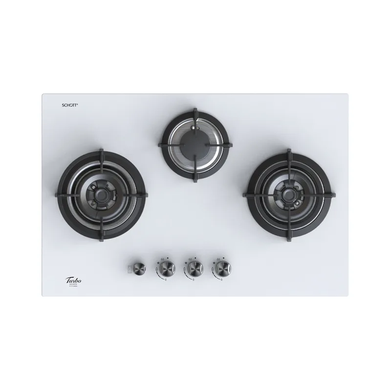 Turbo T773GV-OW 77CM Glass Hob With Safety Valve