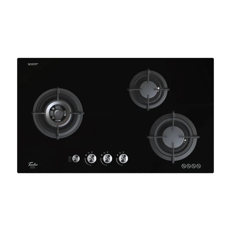 Turbo T883GV-BK 88CM Glass Hob With Safety Valve
