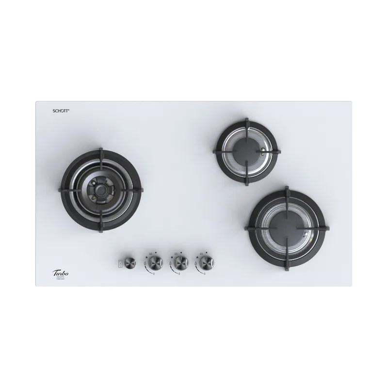 Turbo T883GV-OW 88CM Glass Hob With Safety Valve
