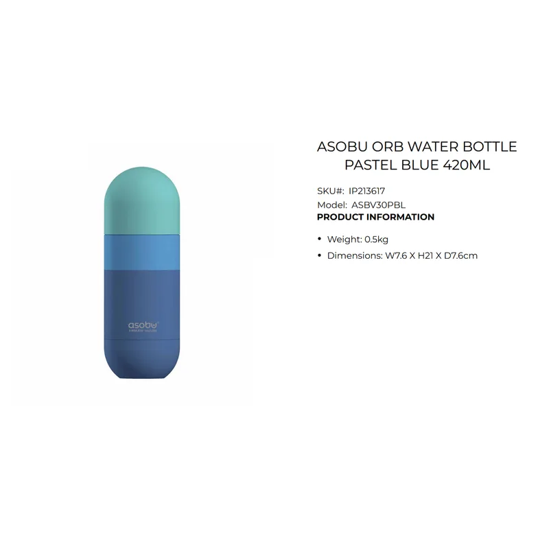 Asobu ASBV30PBL 420ML Orb Water Bottle