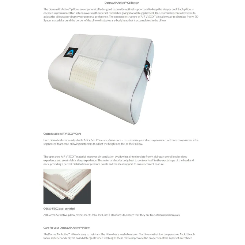 Dorma AIR ACTIVE DELUXE SHOULDER PILLOW