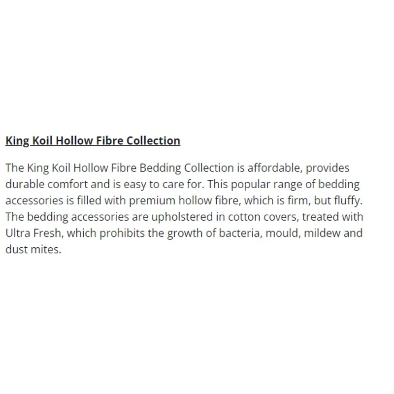 King Koil HOLLOW FIBRE PILLOW 900G