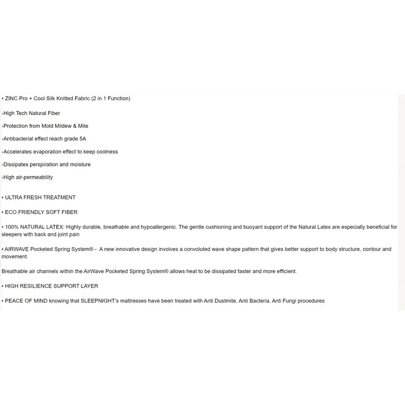 Sleepnight FAIRMONT - SINGLE Euro Top