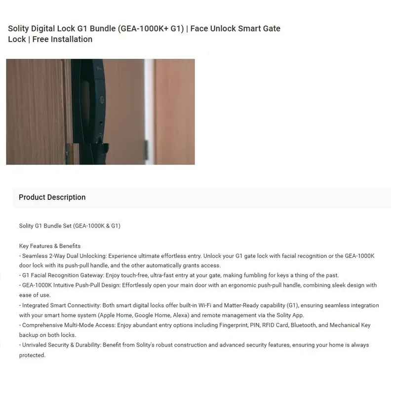 Solity G1-GATE Digital Gate Lock