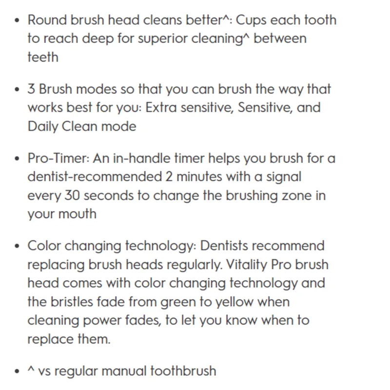 Braun ORAL-B VITALITY PRO Electric Toothbrush — Black