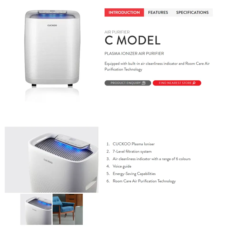 Cuckoo CAC-CH0910FW C-model 37.4m² Air Purifier & Humidifier
