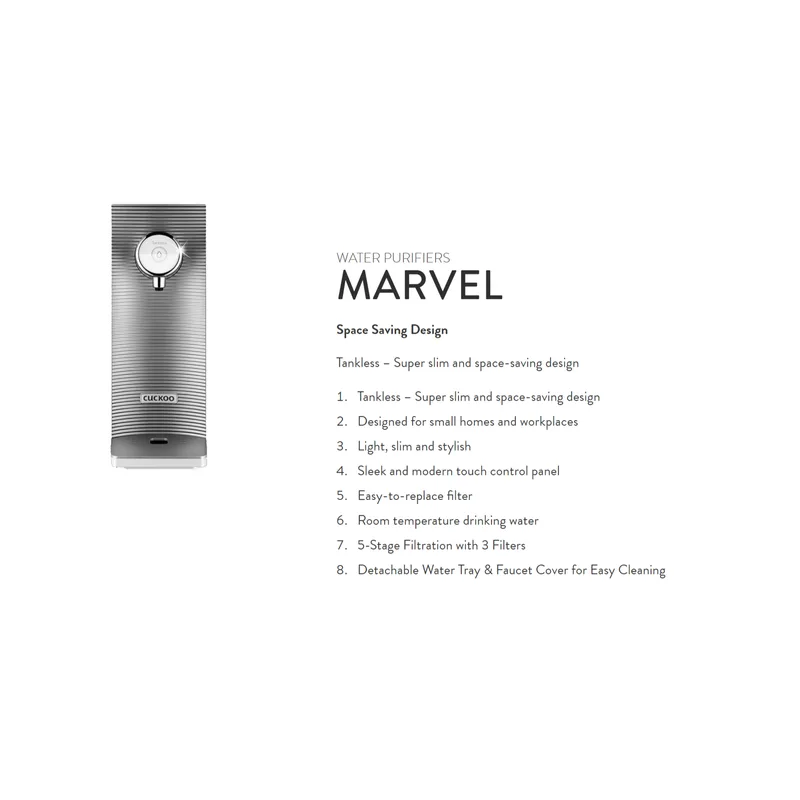 Cuckoo CP-MN021W MARVEL 5 Stage Filtration With 3 Filter Tankless Water Purifier