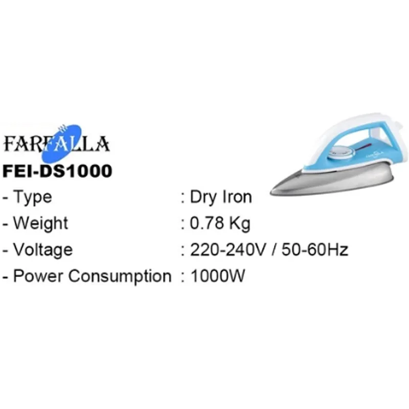 Farfalla FEI-DS1000 1000W Dry Iron