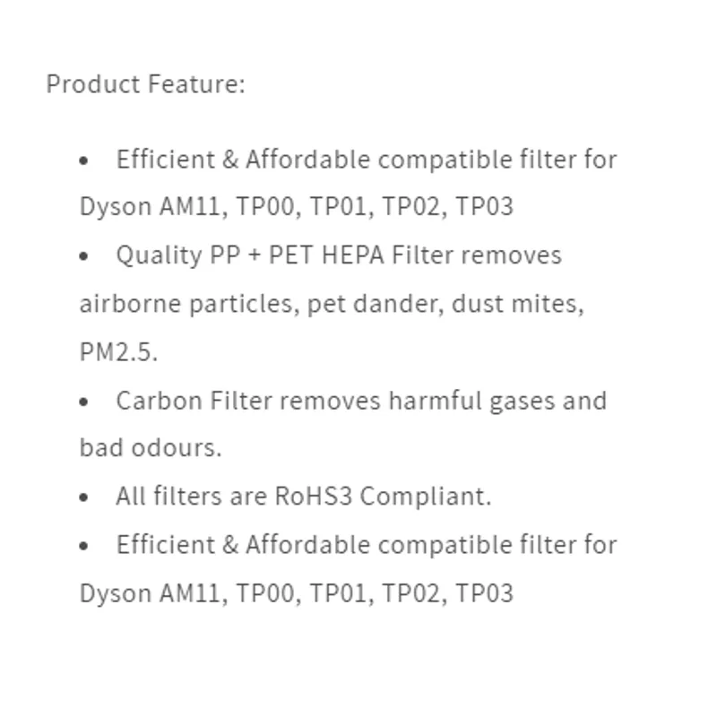 Hepapure REPLACEMENT FILTER HEP-TP1-FIL