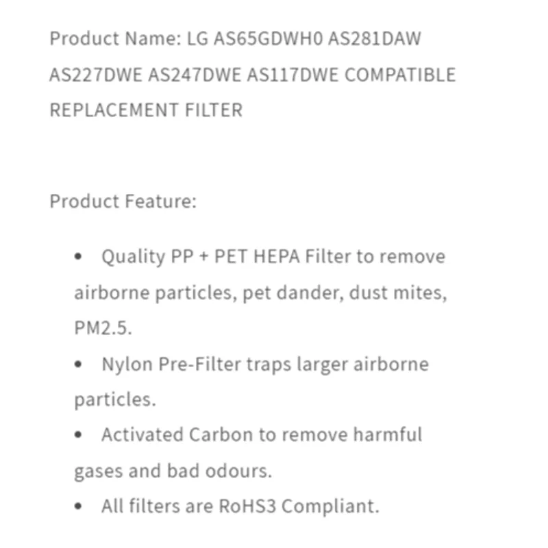 Hepapure REPLACEMENT FILTER Hep-LG-as-fil