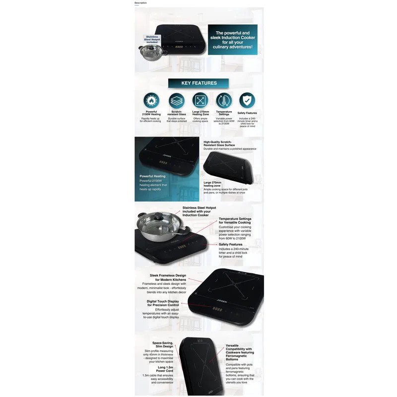 Jogen EC2100 Induction Cooker