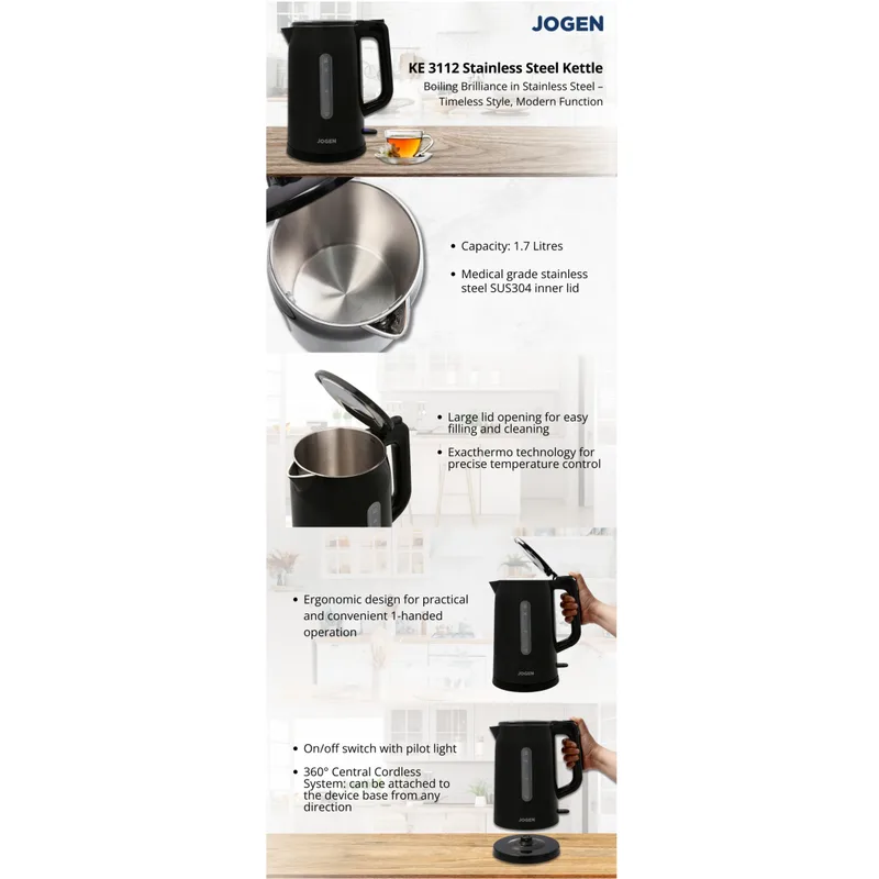 Jogen KE3112 Cool Touch Electric Kettle