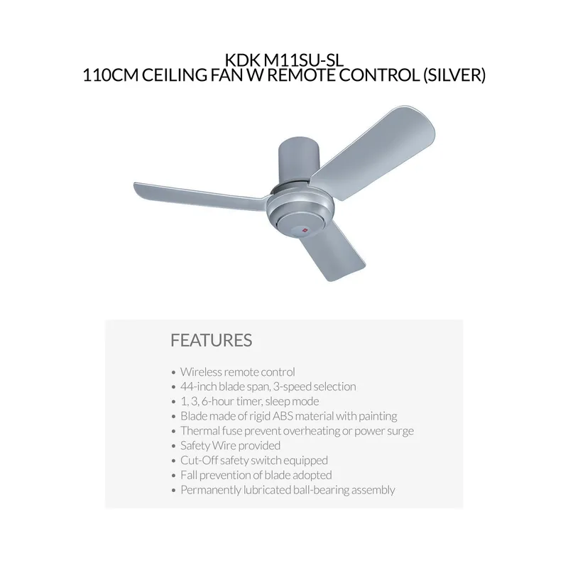 KDK M11SU-SL 110CM Ceiling Fan