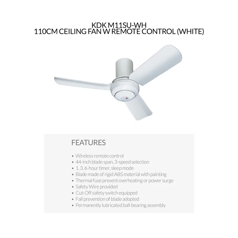 KDK M11SU-WH 110CM Ceiling Fan