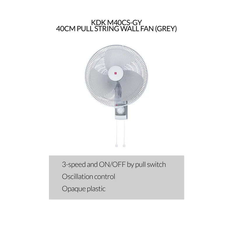 KDK M40CS-GY 40CM Pull String Wall Fan