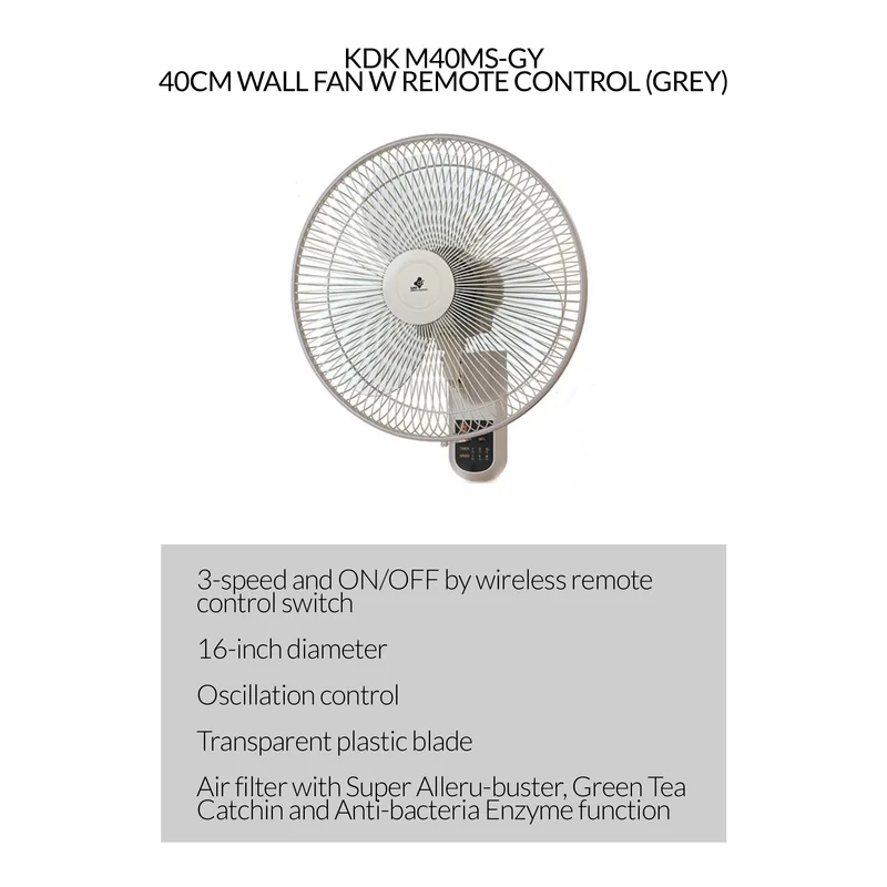 KDK M40MS-GY 40CM Wall Fan