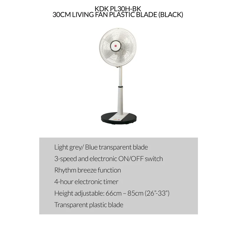 KDK PL30H-BK 30CM Living Fan