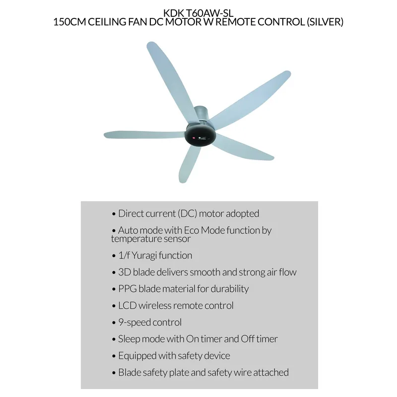 KDK T60AW-SL 150CM Ceiling Fan