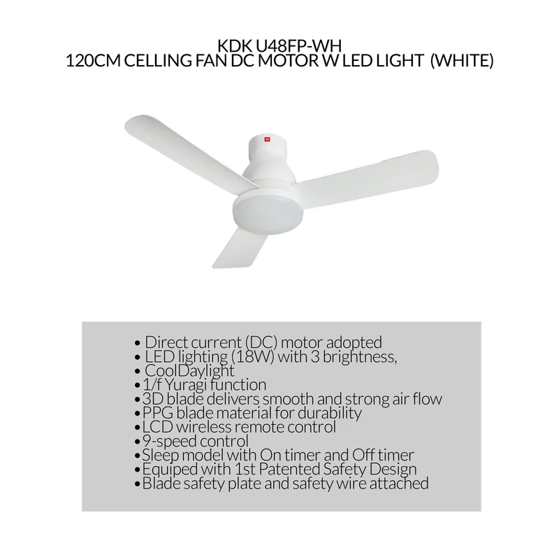 KDK U48FP-WH 120CM Ceiling Fan
