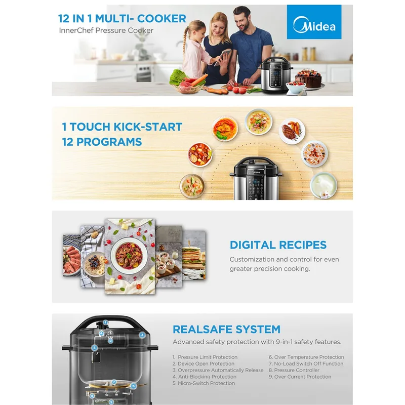 Midea MYCS6037P 6L Innerchef Pressure Cooker