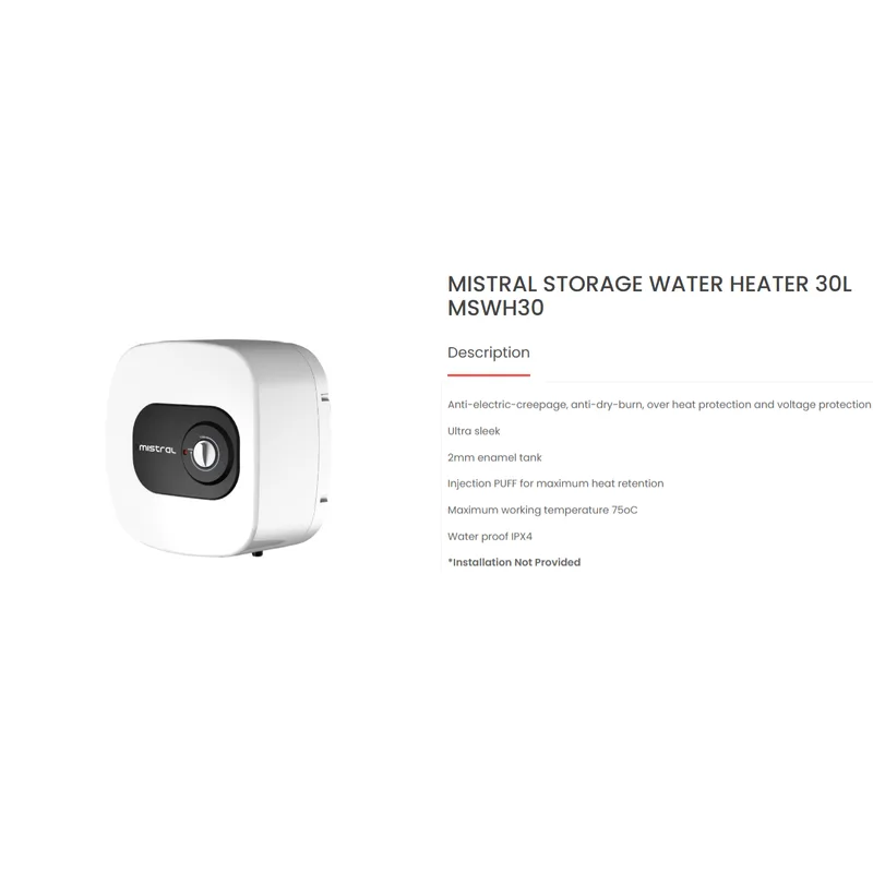 Mistral MSWH-30 30L Storage Heater