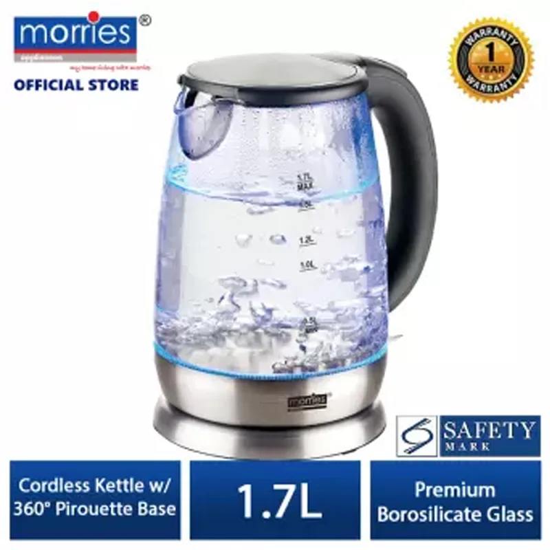 Morries MS-2020GK 1.7L Glass Kettle