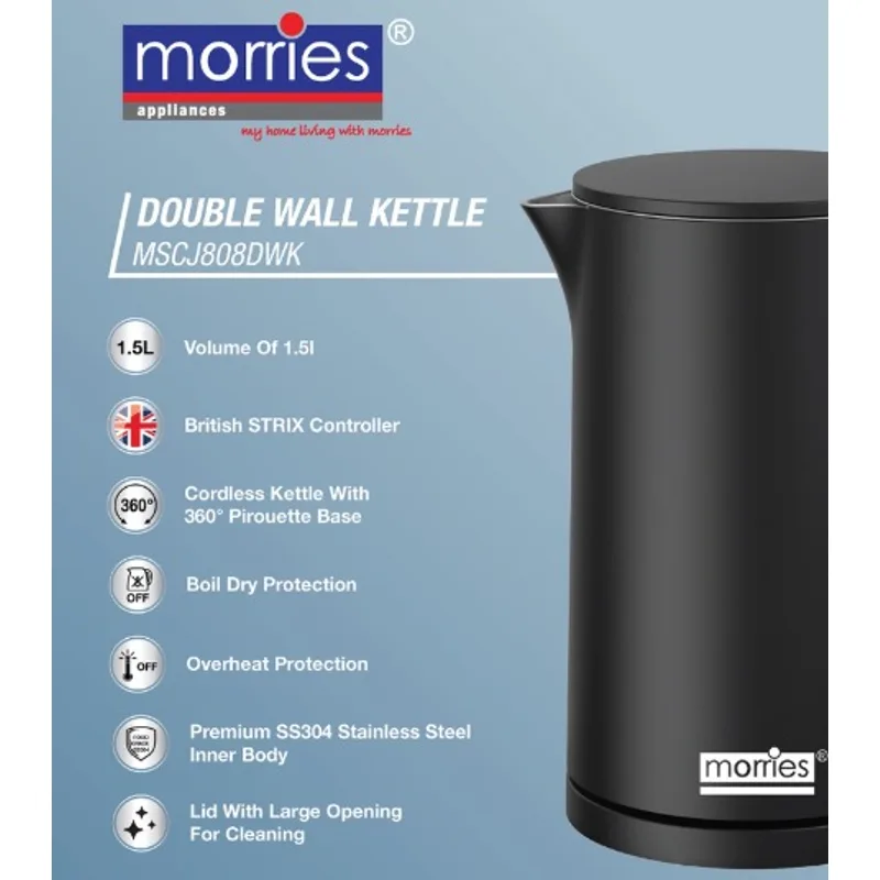 Morries MS-CJ808DWK 1.5L Double Layer Kettle Jug