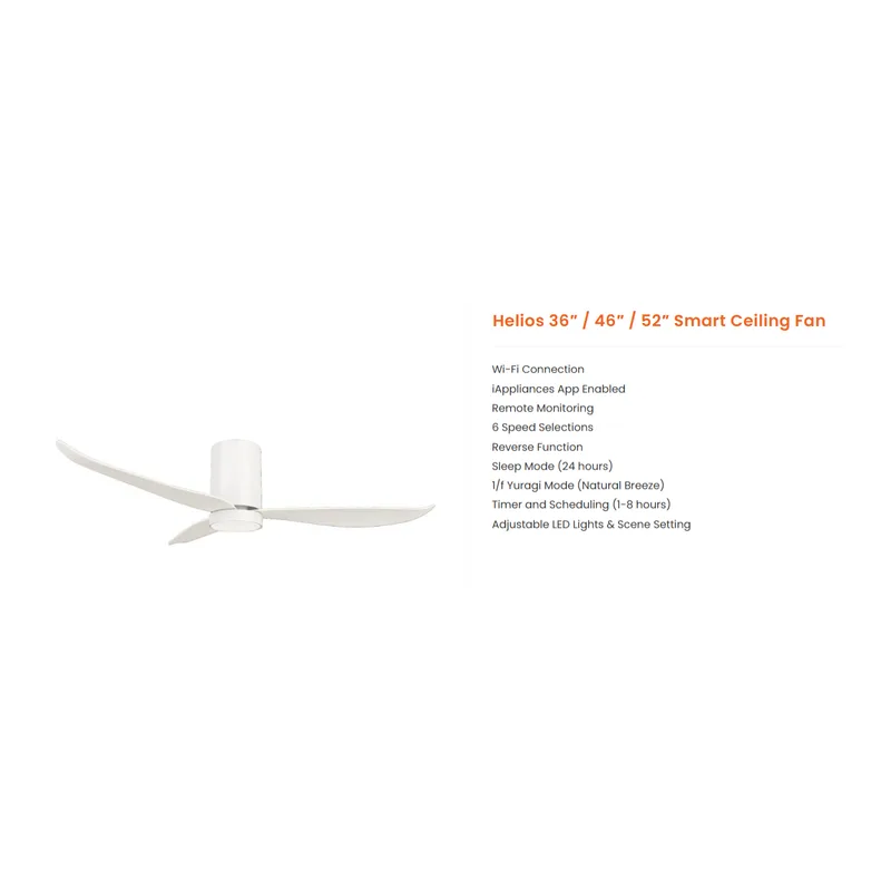 Mowe HELIOS3-MW463F-BK 46” DC Ceiling Fan (hugger)