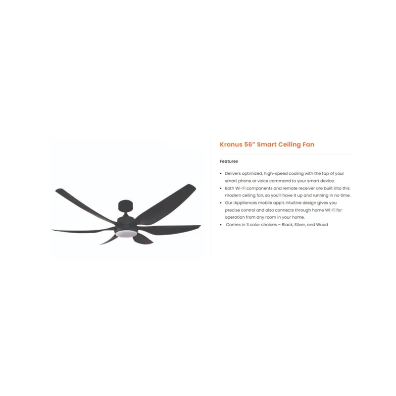 Mowe KRONOS MW-560F BK 56” Ceiling Fan With Remote Control