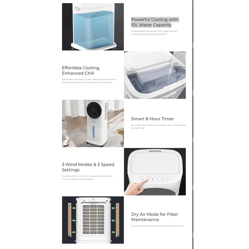 NNIO N1030ACR 10L Air Cooler With Remote Control