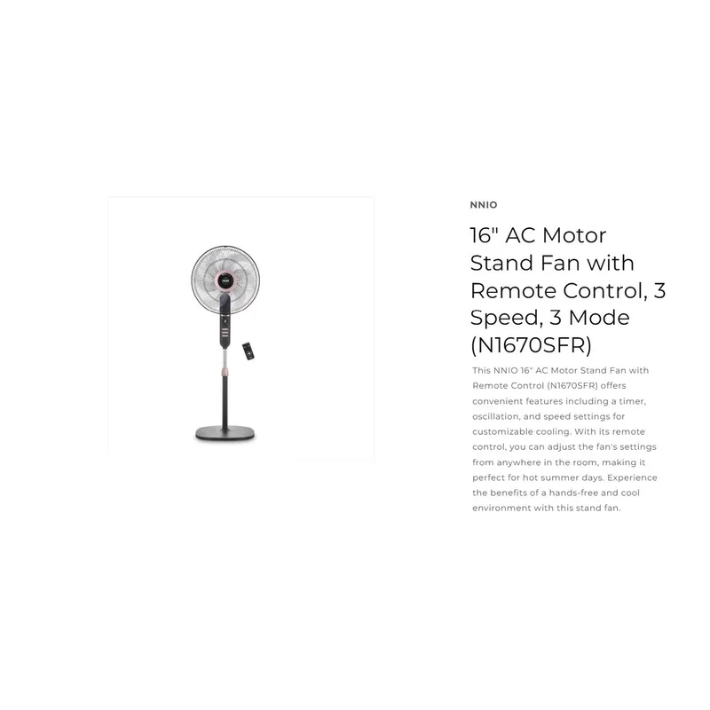 NNIO N1670SFR 16” Stand Fan