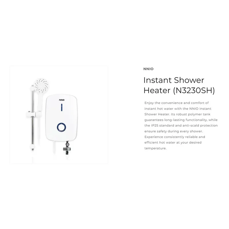 NNIO N3230SH 3.3KW Instant Shower Heater