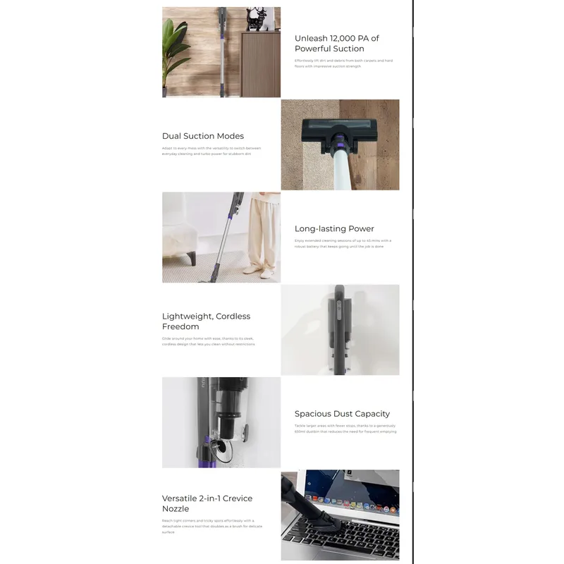 NNIO N6660SVC 2 In 1 Cordless Stick Vacuum