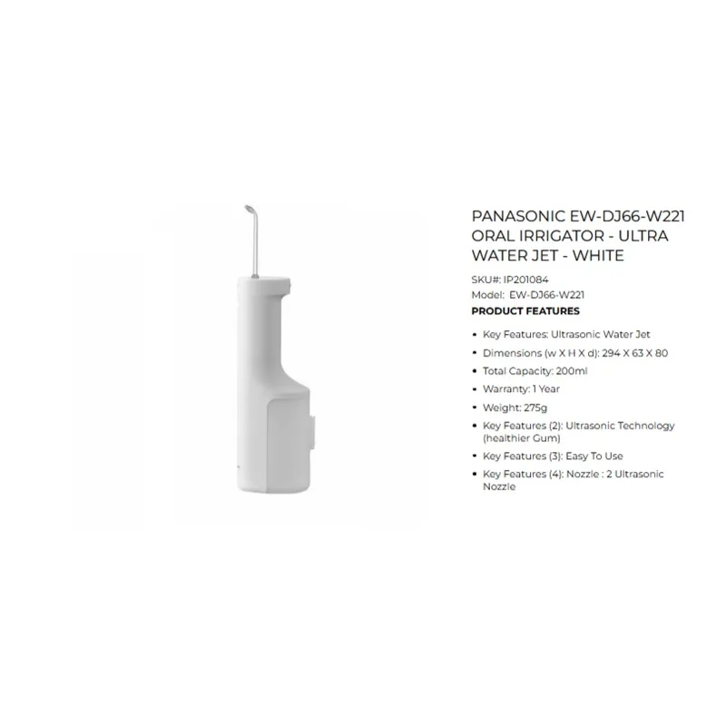 Panasonic EW-DJ66-W221 200ML Water Jet Oral Irrigator