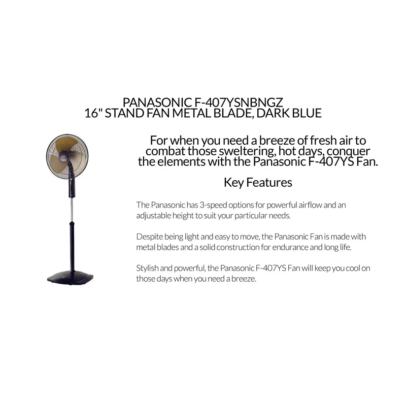 Panasonic F-407YSNBNGZ 16" Stand Fan