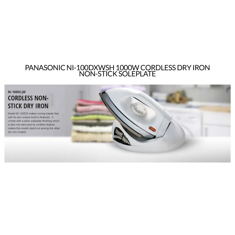 Panasonic NI-100DXWSH 1000W Cordless Dry Iron