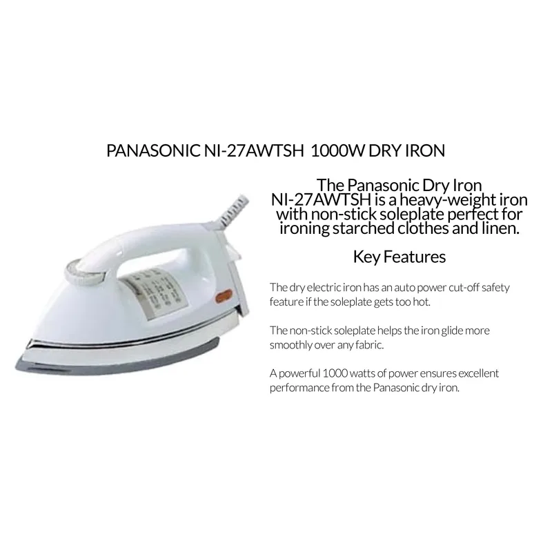 Panasonic NI-27AWTSH 1000W Dry Iron
