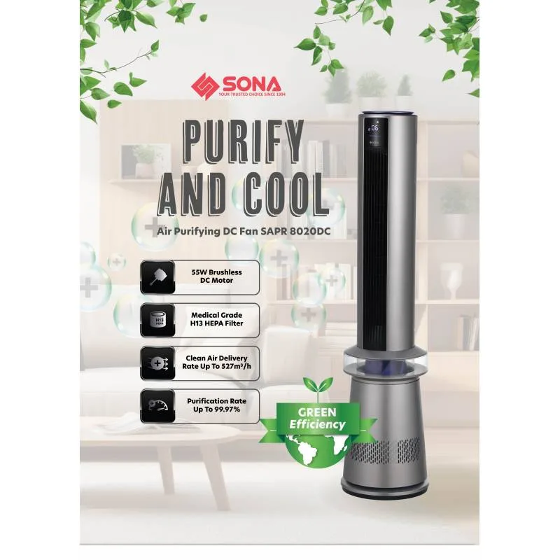 Sona SAPR8020DC DC Motor Air Purifying Bladeless Fan
