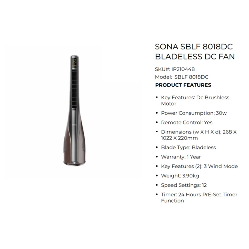 Sona SBLF8018DC DC Bladeless Fan