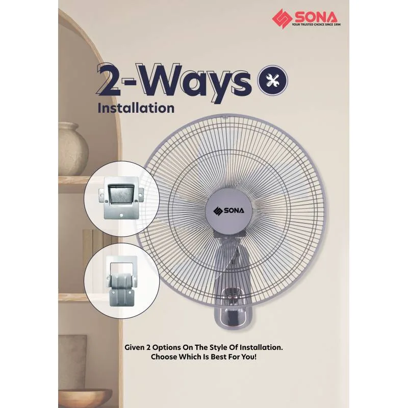 Sona SFW9518DC 16” DC Motor Wall Fan