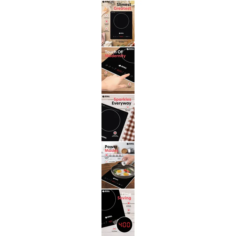 Sona SIC8606 2100W Slim Induction Cooker