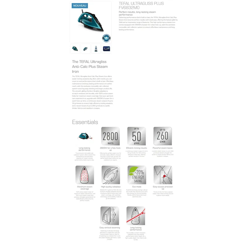 Tefal FV6832M0 2800W Steam Iron