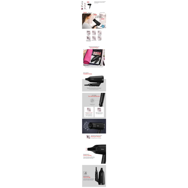 Tefal HV1841 1600W Express Style Hair Dryer