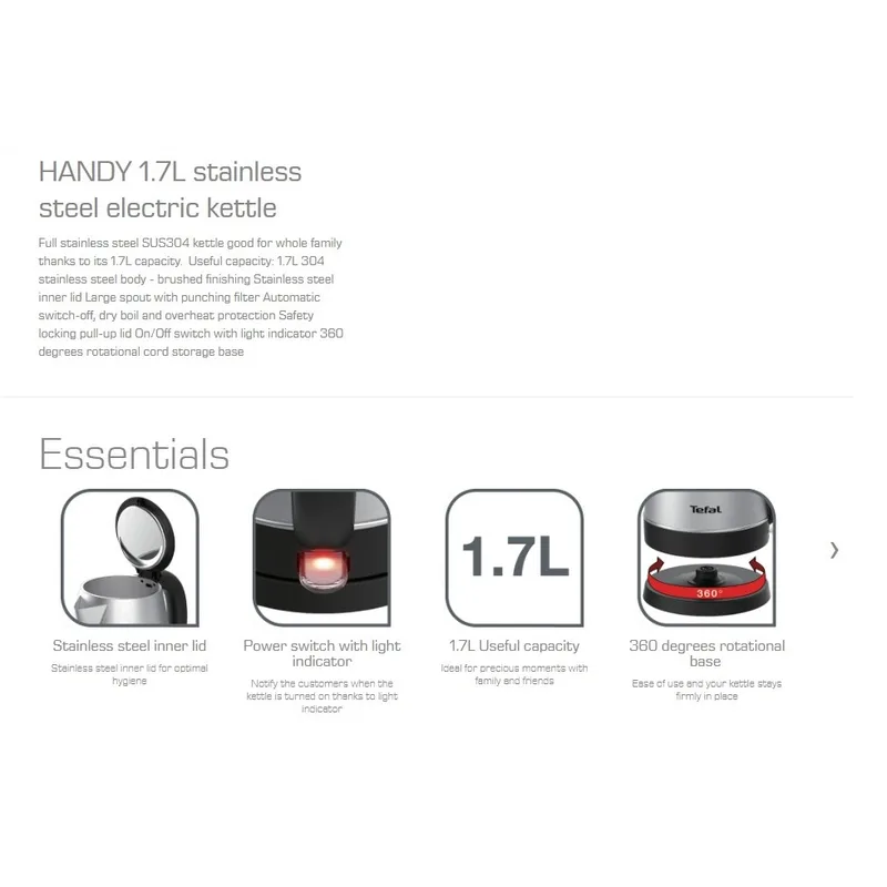 Tefal KI-800D 1.7L Handy Kettle