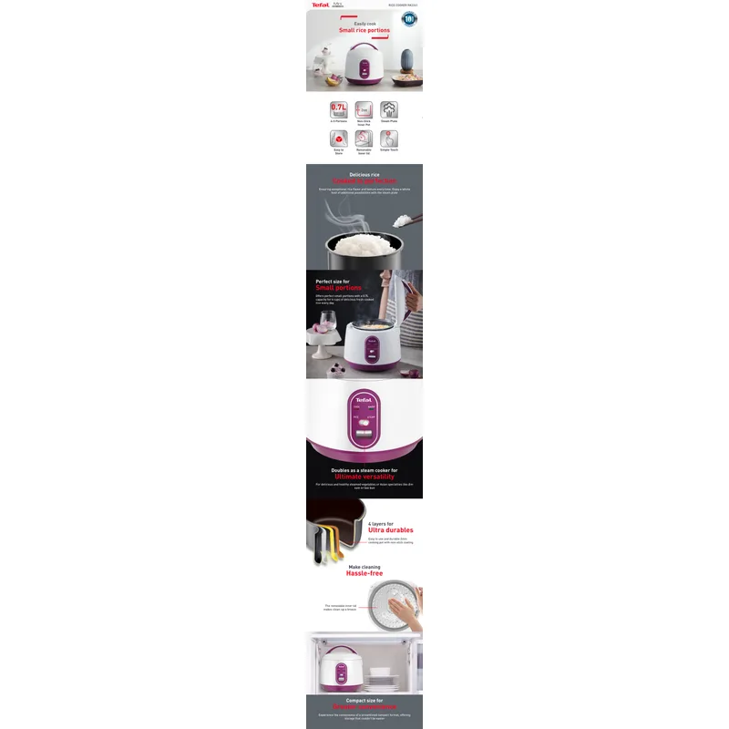 Tefal RK2241 0.7L Mini Mechanical Rice Cooker