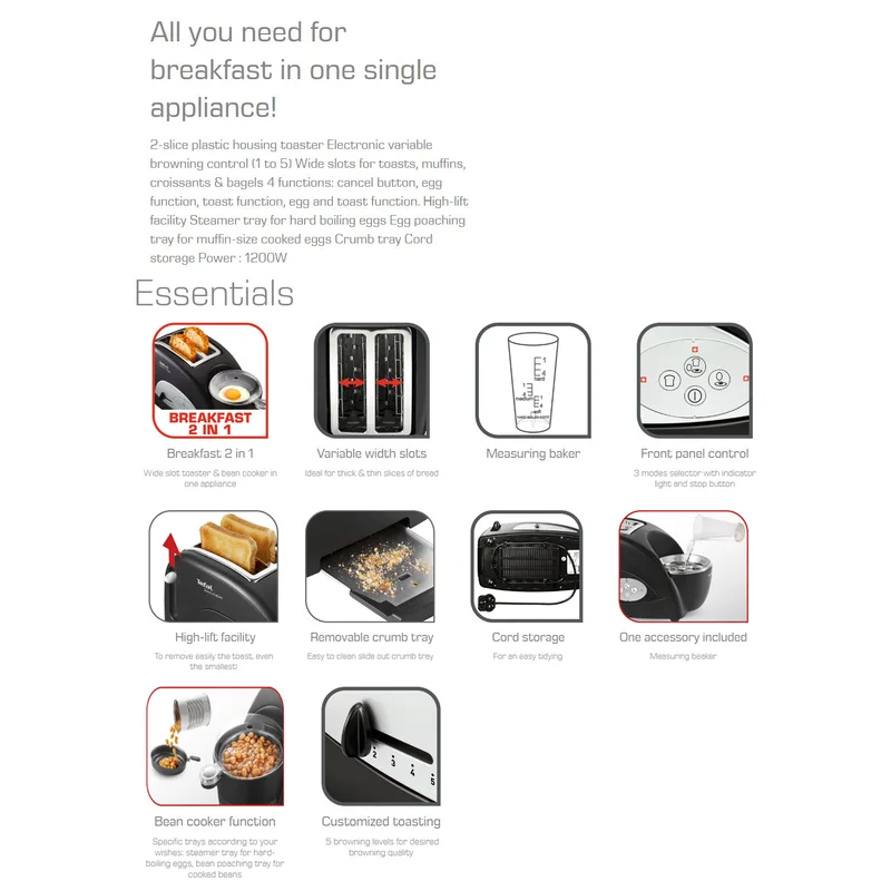 Tefal TT5528 Toast & More Slot Toaster