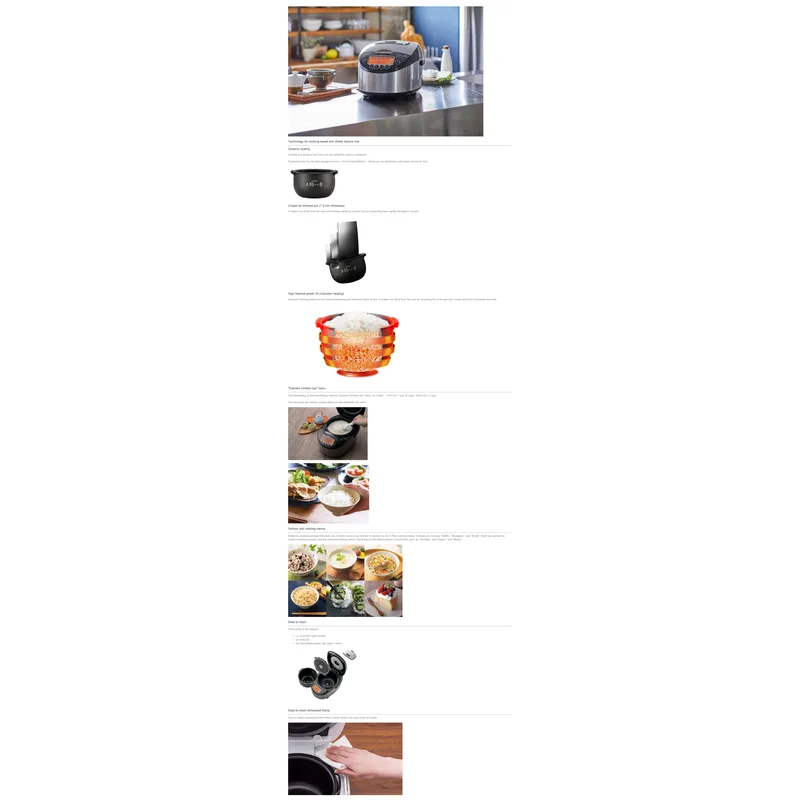 Tiger-SHE04 TIGER JKT-D18S 1.8L Induction Heating Rice Cooker