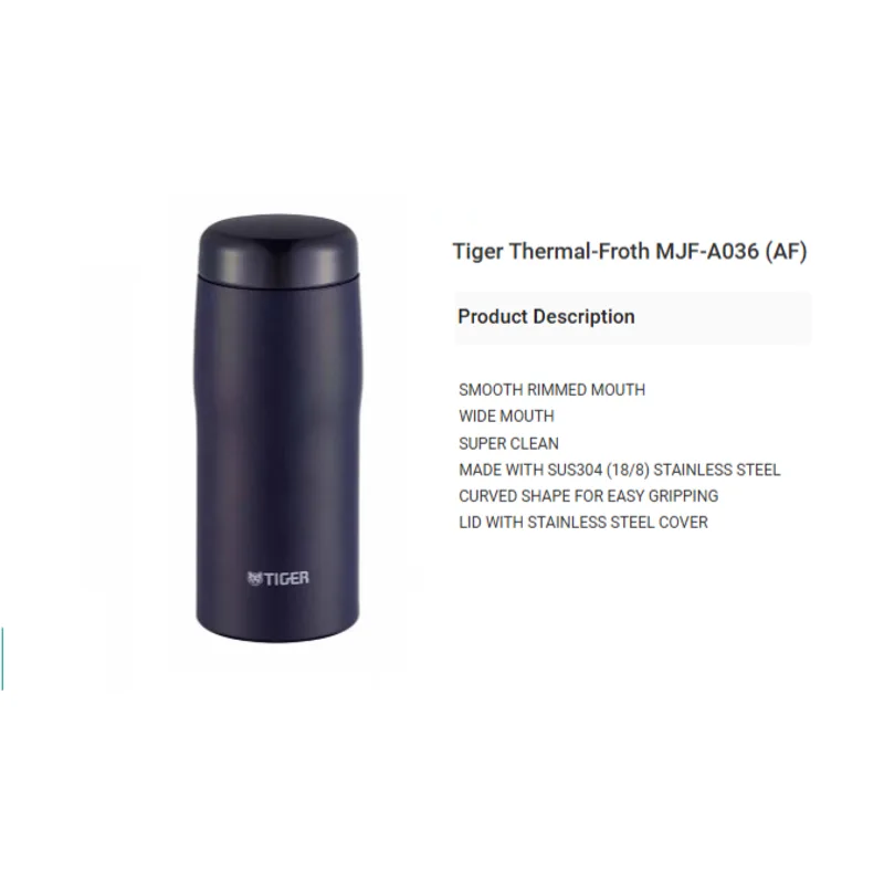 Tiger-SHE04 TIGER MJF-A036-AF 360ML Vacuum Stainless Steel Bottle